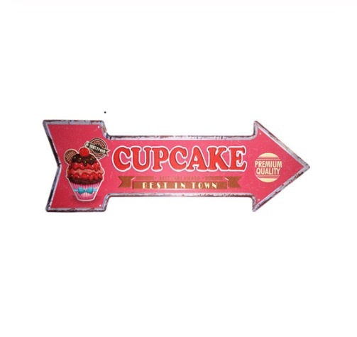A569 矢印 メタル看板 ブリキ看板 ウォール サイン レトロ風 ブリキ風 アメリカ雑貨 おしゃれ おもしろ 金属製 【CUPCAKE】拍卖