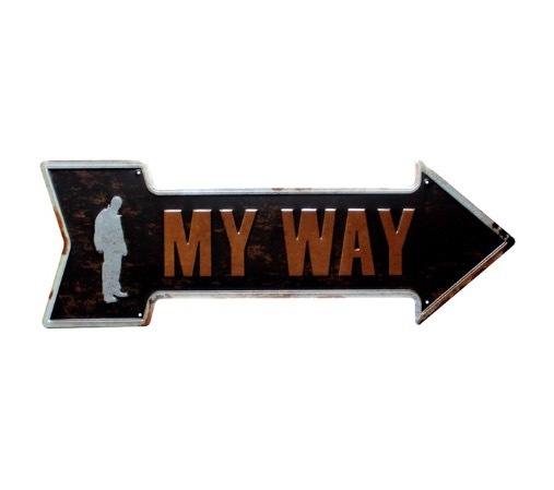 A589 矢印 メタル看板 ブリキ看板 ウォール サイン レトロ風 ブリキ風 アメリカ雑貨 おしゃれ おもしろ 金属製【MY WAY 42】拍卖
