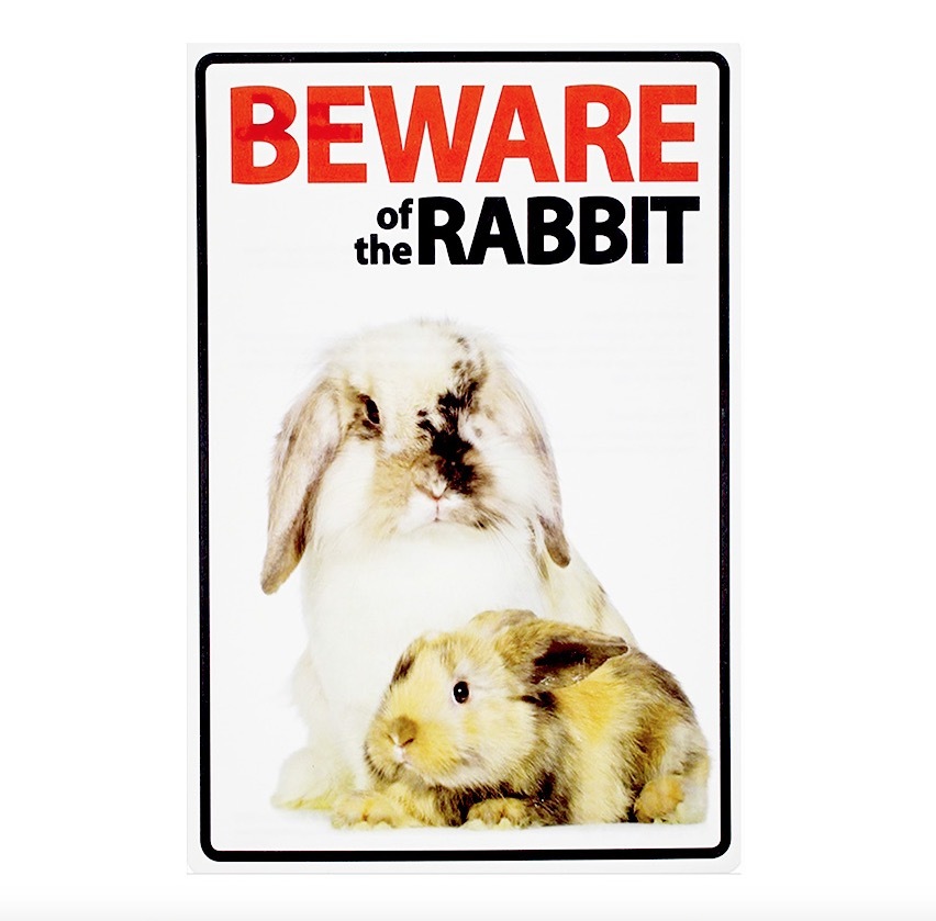A538 メタル看板 ブリキ看板 ウォール サイン レトロ風 おしゃれ おもしろ 金属製 プレート 警告 注意 ペット 【うさぎ】拍卖