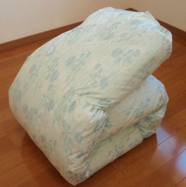 京都金桝 日本製羽毛掛け布団★シングルサイズ☆ダウン85% 1.2㎏入り!ブルー系☆拍卖