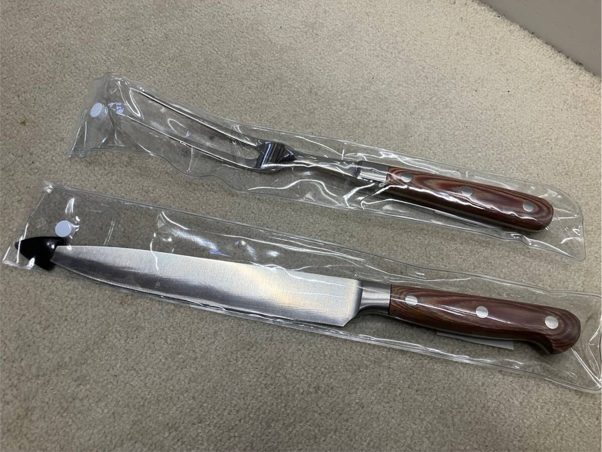 豊栄 HOUEI カービングナイフ&フォーク セット アウトドア用品 BBQ バーベキュー 業務用 店舗用品 厨房用品 家庭用 ナイフ 14-45108拍卖