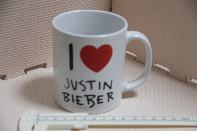 陶器製 ジャスティン ビーバー I LOVE JUSTIN BIEBER マグカップ 検索 カナダ アイドル グッズ 公式 ライセンス 拍卖