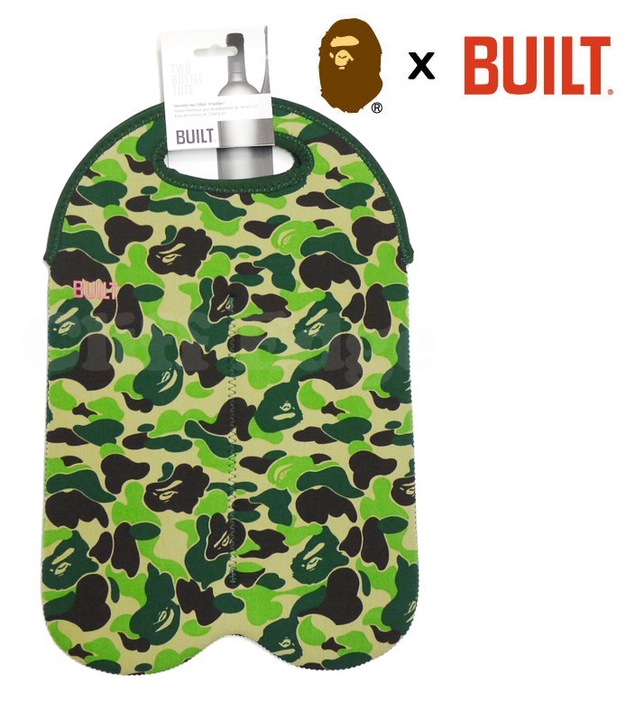 新品希少完売 A BATHING APE ×BUILT ボトル/ワインホルダー 緑 グリーン Camo カモ 2本用拍卖