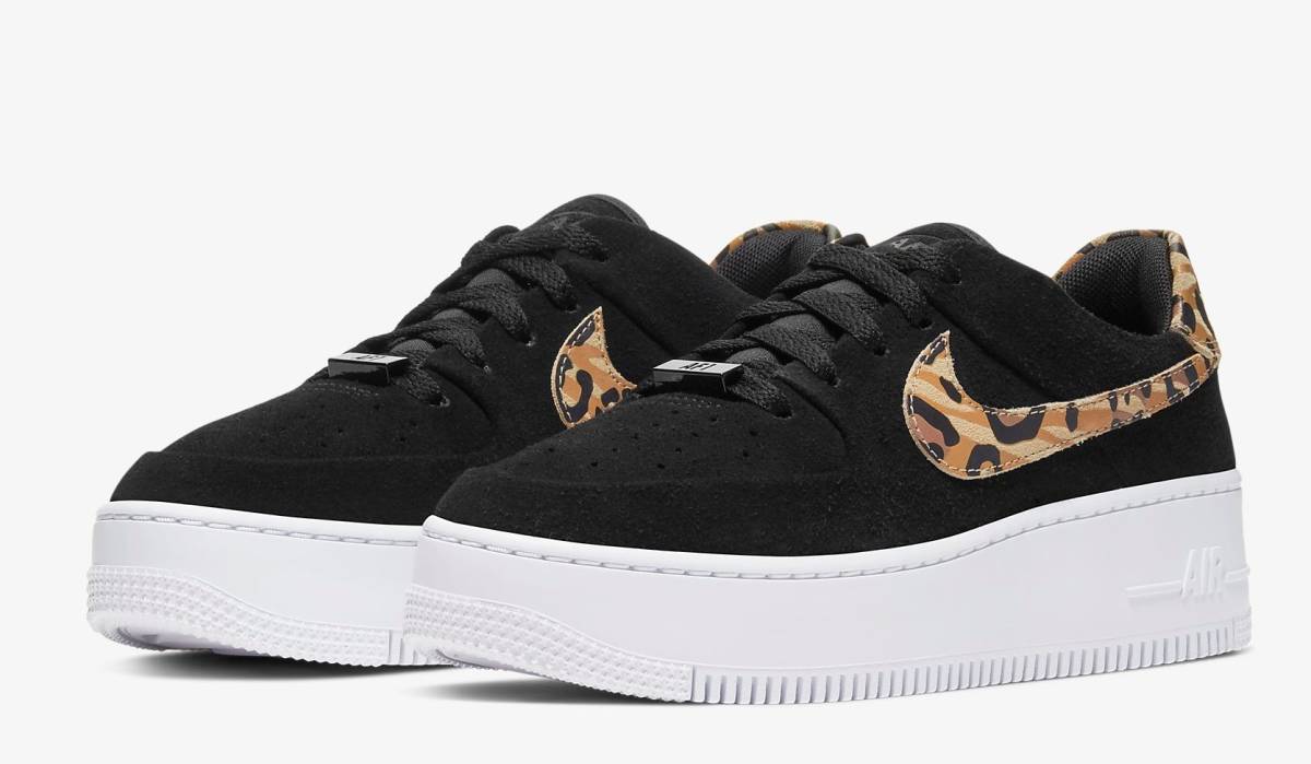 希少メンズサイズ 27.5cm●NIKE W AF1 SAGE LOW AIR FORCE ナイキ エア フォース 1 セージ ロー CQ7511-171 黒 アニマル レオパード拍卖