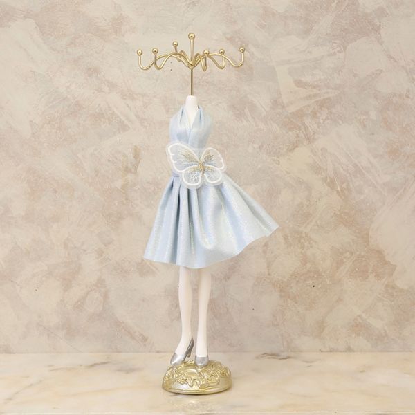 アクセサリースタンド ネックレス リング 指輪 ミニドレスドール スタンド クラシカル ブルー インテリア 雑貨 飾り 小物拍卖