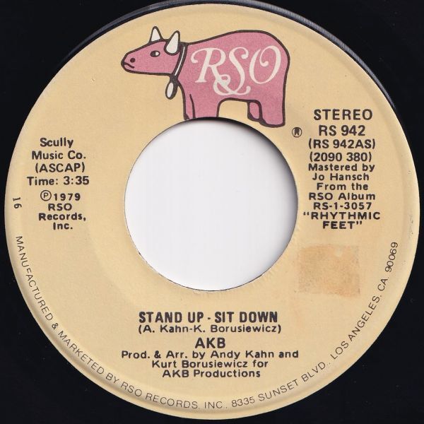 AKB Stand Up - Sit Down / When We're Alone RSO US RS 942 207999 SOUL DISCO ソウル ディスコ レコード 7インチ 45拍卖