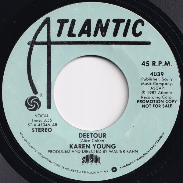 Karen Young Deetour / Deetour Atlantic US 4039 208059 SOUL DISCO ソウル ディスコ レコード 7インチ 45拍卖