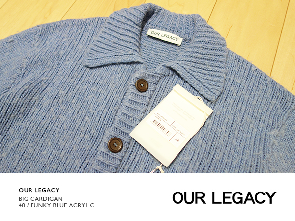◆ 極美中古 48 22AW OUR LEGACY BIG CARDIGAN BLUE ◆ アワー レガシー ビッグ ニット カーディガン ブルー拍卖