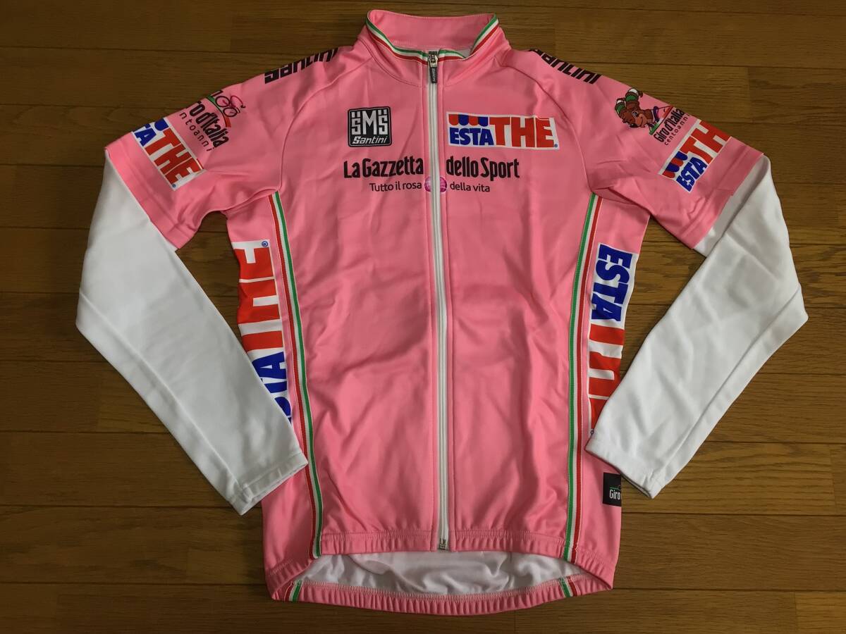 Santini サンティーニ製 ジロデイタリア マリアローザ 長袖裏起毛ジャージ Mサイズ ピンク 未使用品 汚れアリ拍卖