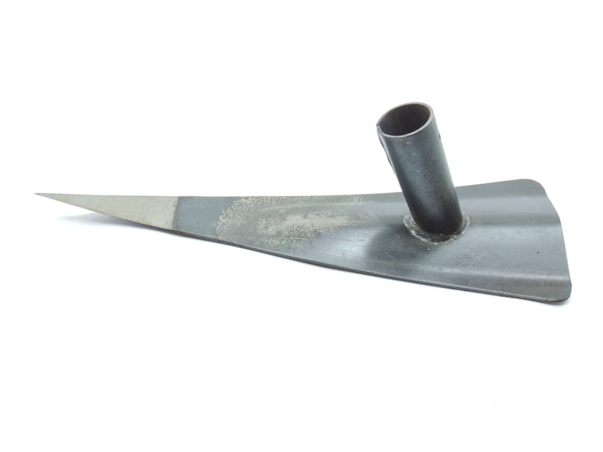 訳あり 鋼付 三角平鍬330ミリ 頭だけ 柄なし 剣型文化鍬 苗木鍬 板鍬 拍卖