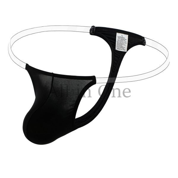 87-227-8 メンズ 透明 クリアストラップ もっこり U凸 ポーチ【ブラック,Mサイズ】男性 下着 Tバック エロ 過激 セクシー ショーツ .1拍卖