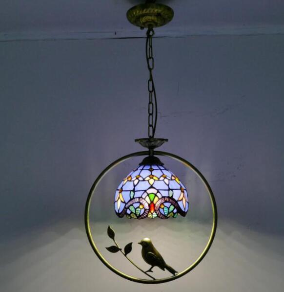 大人気★ 照明 家具 ステンドランプ ステンドグラス アンティーク インコ 芸術品★ヴィンテージ 紫拍卖