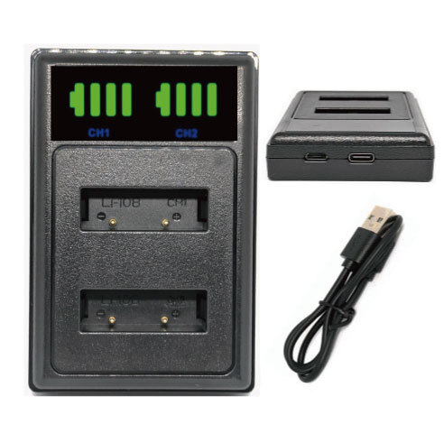 送料無料 バッテリー2個同時充電可 オリンパス対応 Li-10B USB充電器 USB付 LCD 互換品拍卖