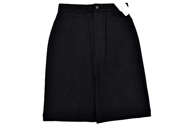 M430-2★送料無料★新品★black dog Creative natural ブラックドッグ★ストレッチ素材 ブラック黒色 ツイル地スカート 61cm S拍卖