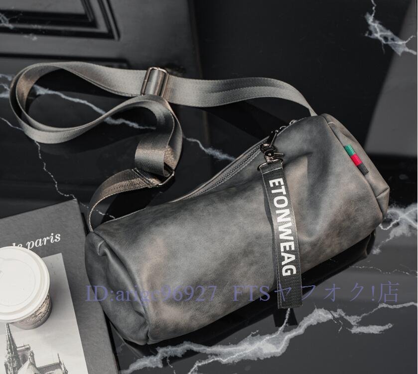 A7268★レディース ショルダーバッグ 斜めがけ レザー バッグメンズ ショルダー ボディバッグ 男女兼用 軽量 運動 旅行鞄かばん グレー拍卖