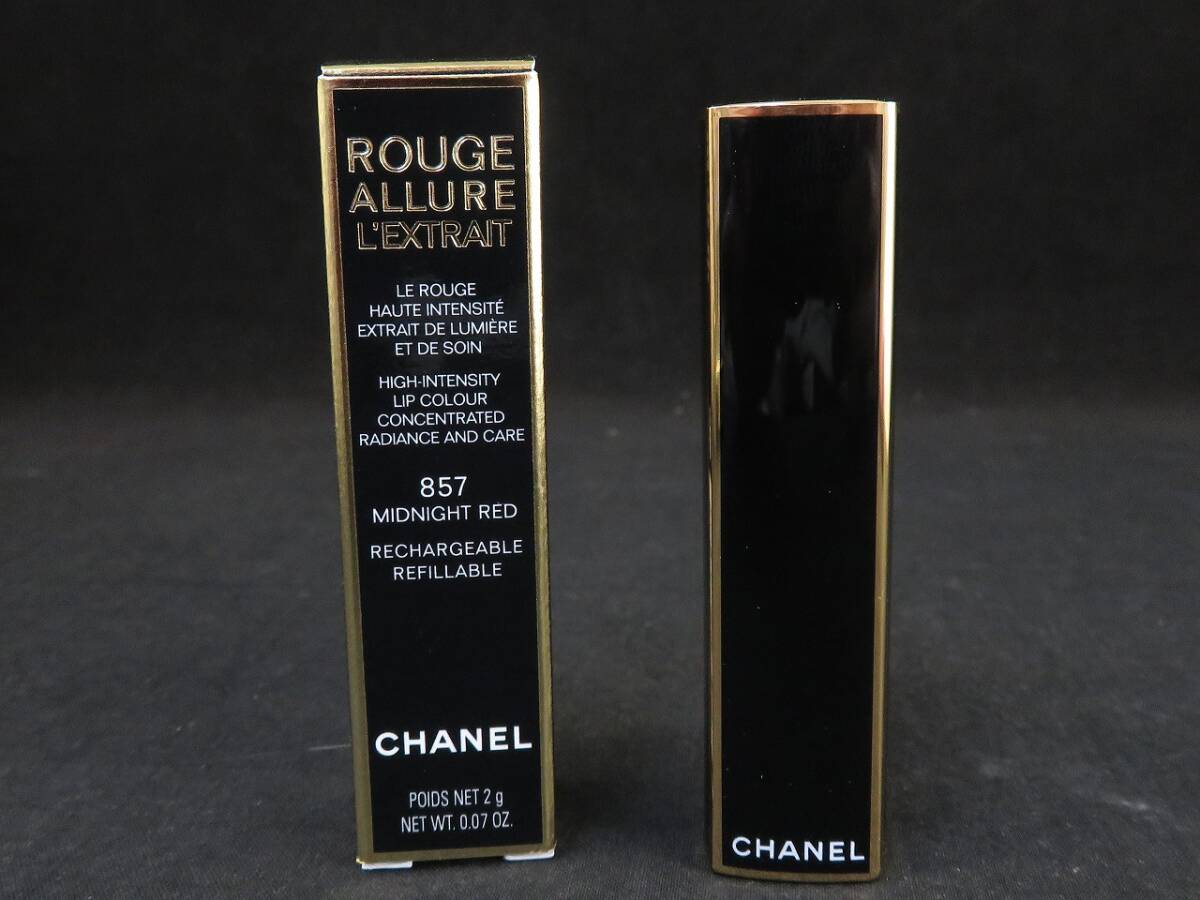 未使用 シャネル CHANEL ルージュアリュール レクストレ ホリデー 857 ミッドナイトレッド リップスティック  *17拍卖