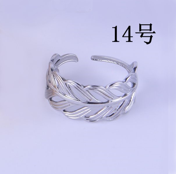 リーフリング シルバー 14号 ステンレス レディース 木の葉 モチーフ おしゃれ 銀 指輪 リーフ リング拍卖