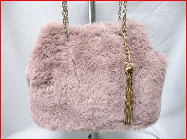 RODESKO/ロデスコ◇セミショルダーバッグ PK フェイクファー チャーム付 W25cm拍卖