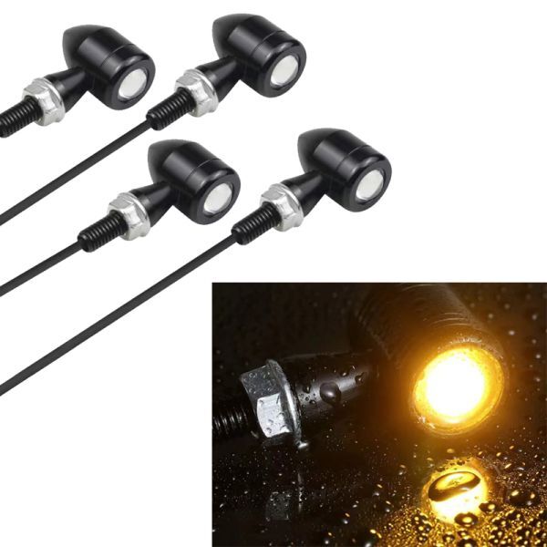 バイク led ミニ ウインカー ポジション 汎用 極小 小型 アンバー ハーレー アメリカン カフェレーサー 4個 N536拍卖