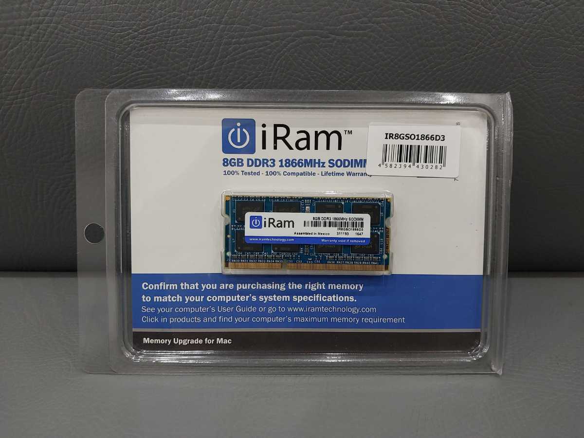 ☆☆新品☆☆ iRam Mac用メモリー SODIMM 8GB DDR3 1866 204pin SO-DIMM (1866Mhz) 拍卖