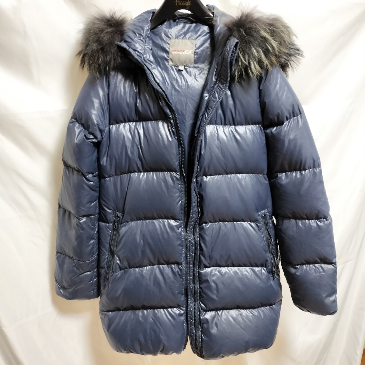 DUVETICA デュベティカ ダウンジャケット ネイビー/紺 フード付き 40 訳アリ拍卖