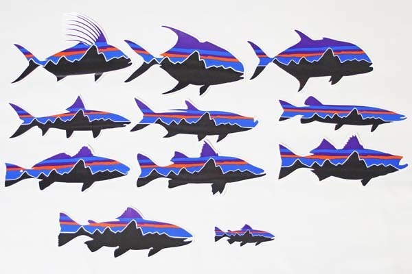 訳あり パタゴニア フィッツロイ フィッシュ ステッカー 11種セット PATAGONIA FITZROY FISH STICKERS SET 釣り 魚 トラウト GT シール拍卖