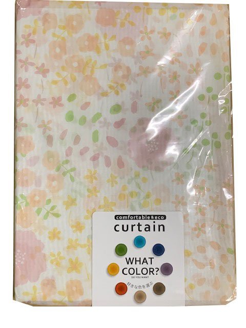 幅100×丈148cm【2枚組】ボイル レースカーテン ユニベール フラワーレースオレンジ拍卖