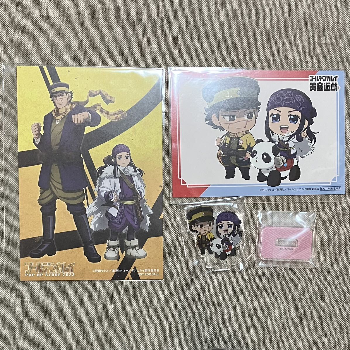 【訳あり】ゴールデンカムイ 杉元佐一&アシリパ セット アクリルスタンド&特典2種 黄金遊戯 花やしき ポップアップストア アクスタ 杉元拍卖