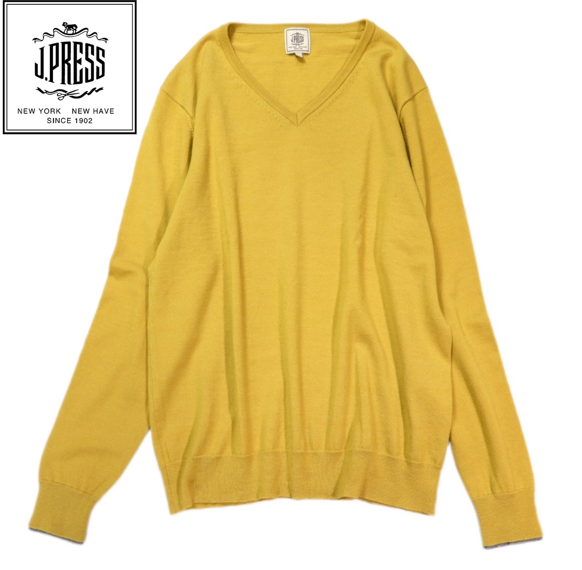 ジェイプレス J.PRESS 素敵◆ ウールブレンド Vネック ニット プルオーバー ニットソー L拍卖