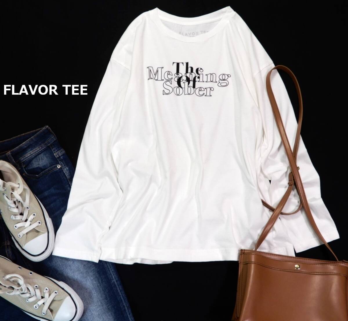 未使用 フレーバーティ FLAVOR TEE 大人可愛い☆ロゴ カットソー Tシャツ Free拍卖