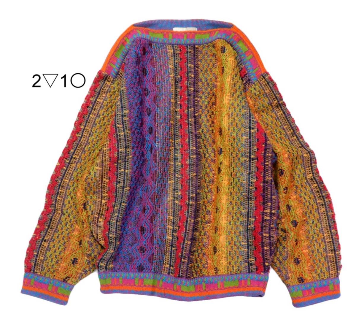 ヴィンテージ 2▽1〇 お洒落☆カラフル ニット プルオーバー Free拍卖