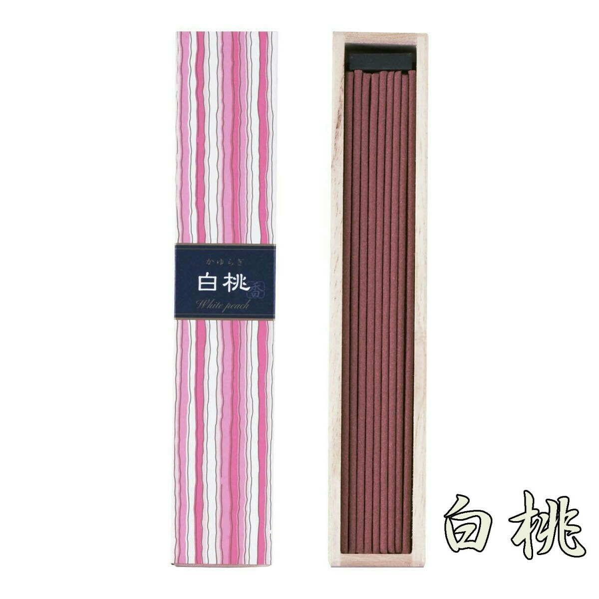【日本香堂・かゆらぎ】白桃(40本入り・香立て付き)◆スティック/お香/インセンス/リラクゼーション拍卖