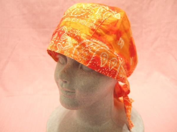 横浜最新 中世ペイズリ-柄♪魅惑のバンダナキャップオレンジ メンズレディース 同梱4枚まで送料180円ξbcξ ξ13拍卖