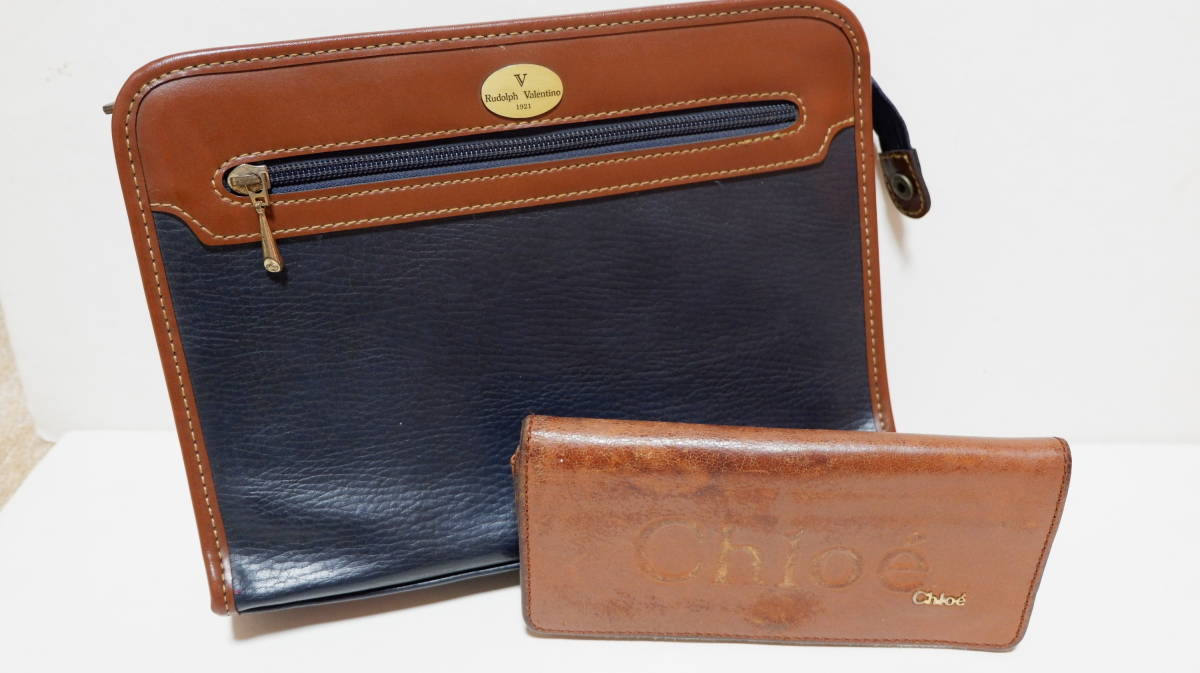 ◎売切り税込◎クロエChioe二つ折り長財布&RudolphValentinoセカンドバッグ★Used拍卖