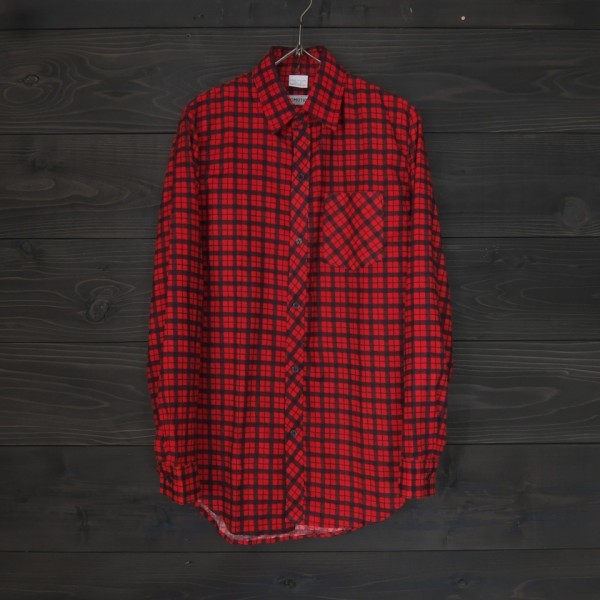 ★80's★LOCO MOTION★プリントネルチェックシャツ★デッドストック未使用品★レッド★18(Mサイズ相当)拍卖