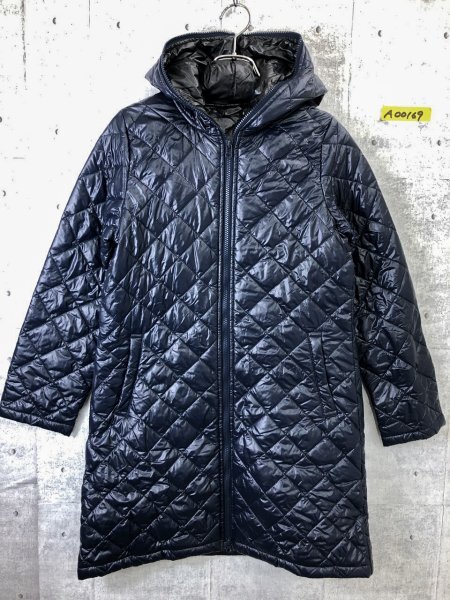 EnzoGala ROMA レディース 中綿 フーディー ロングジャケット 40 ネイビー拍卖