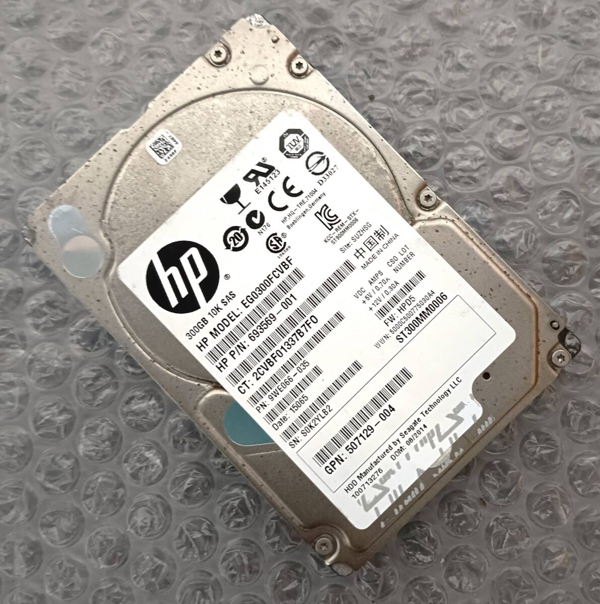 【中古パーツ】 2.5インチ HP EG0300FCVBF SAS 10K 300GB HDD 正常品 1台■ SAS 2696拍卖