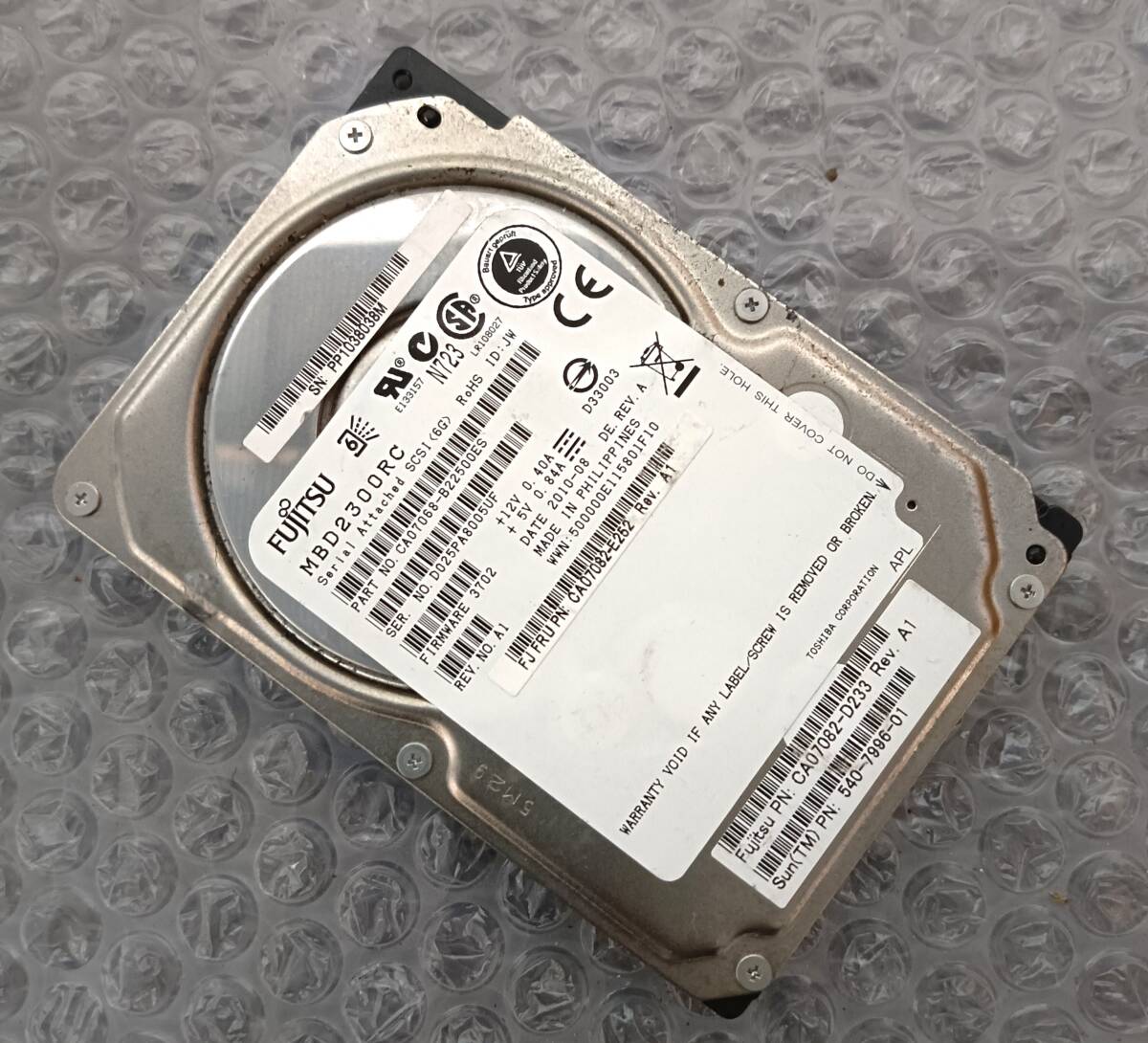 【中古パーツ】 2.5インチ FUJITSU MBD2300RC SAS 300GB HDD 正常品 1台■ SAS 2700拍卖