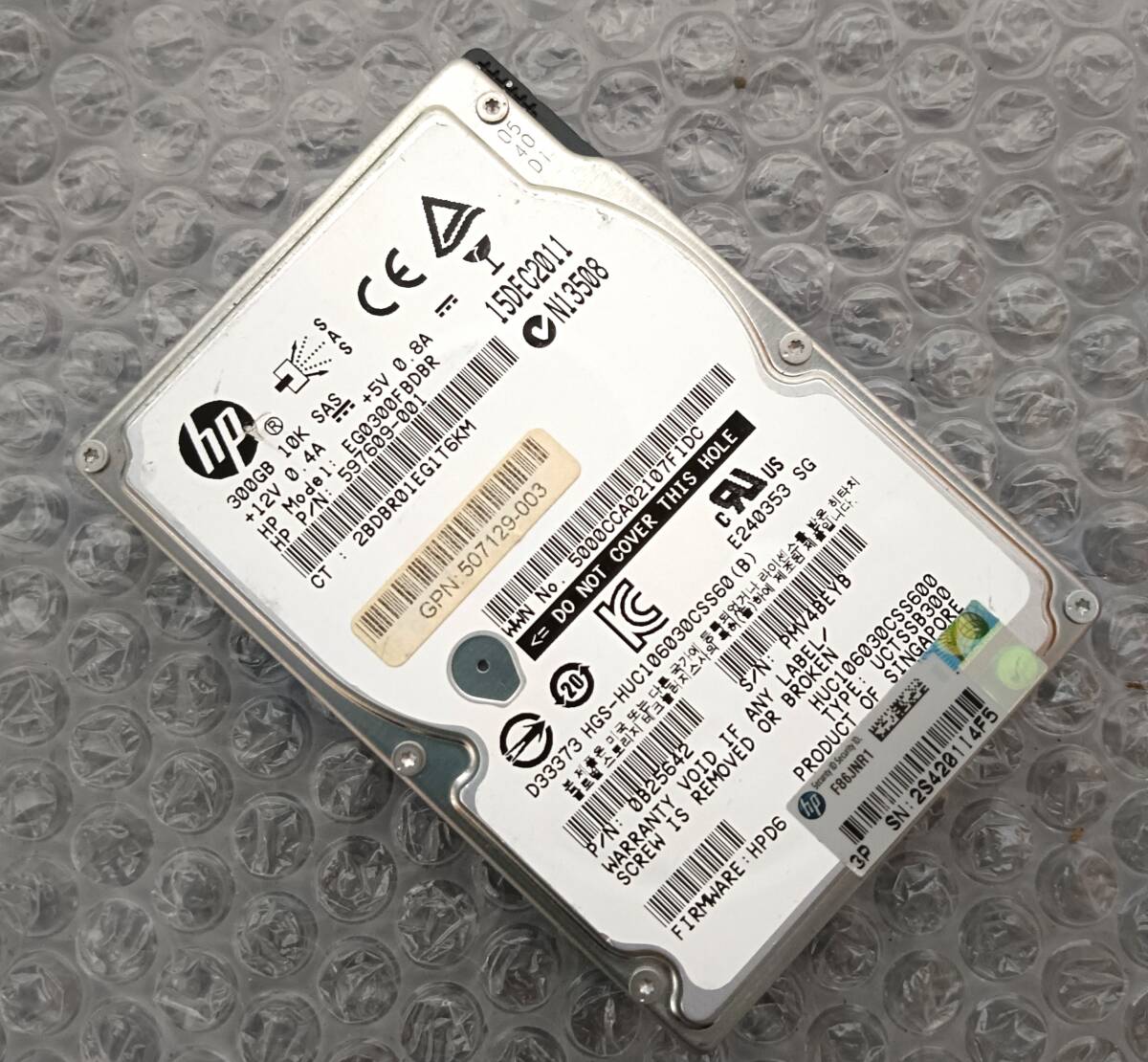 【中古パーツ】 2.5インチ HP EG0300FBDBR SAS 10K 300GB HDD 正常品 1台■ SAS 2702拍卖