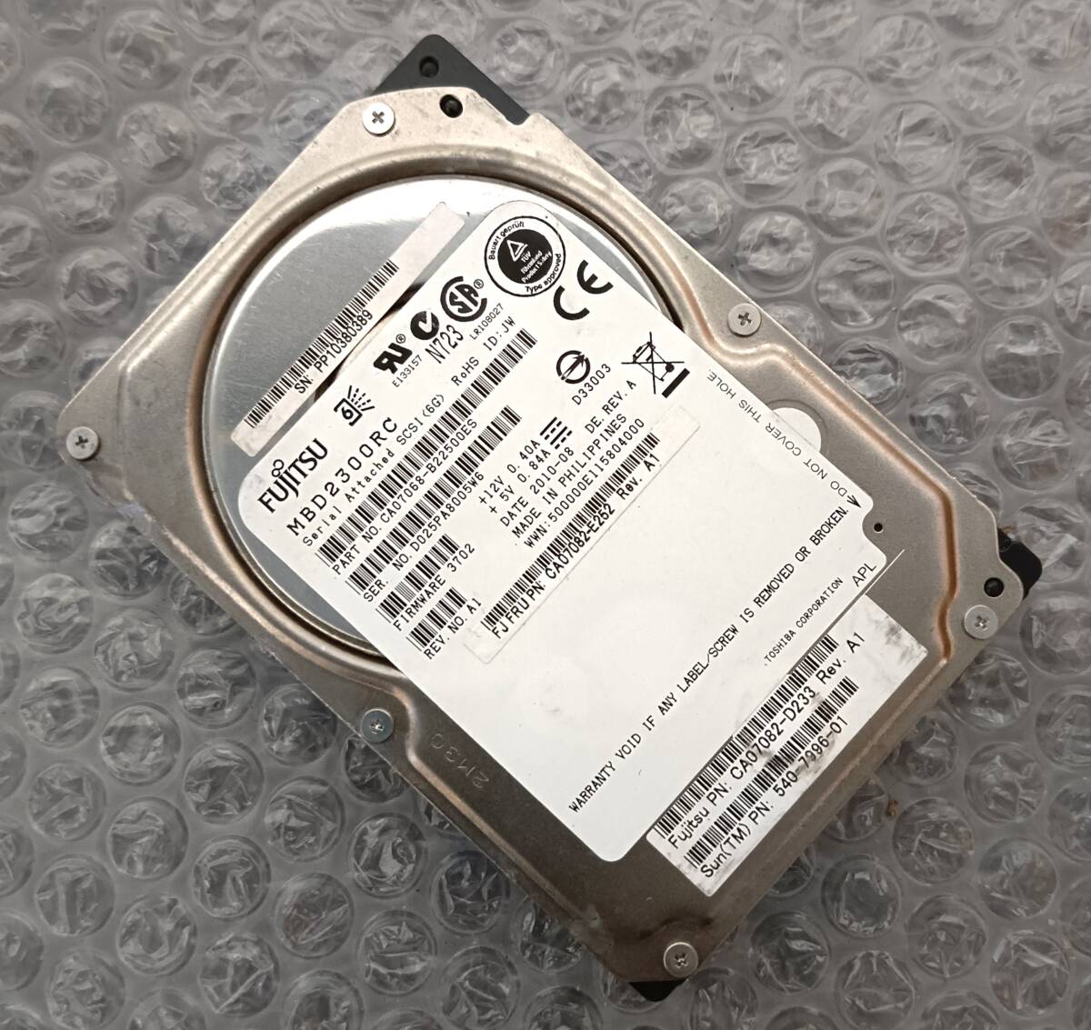 【中古パーツ】 2.5インチ FUJITSU MBD2300RC SAS 300GB HDD 正常品 1台■ SAS 2704拍卖