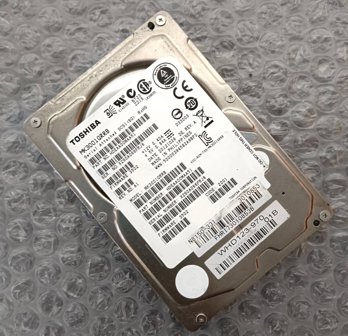 【中古パーツ】 2.5インチ TOSHIBA MK3001GRRB SAS 300GB HDD 正常品 1台■ SAS 2693拍卖