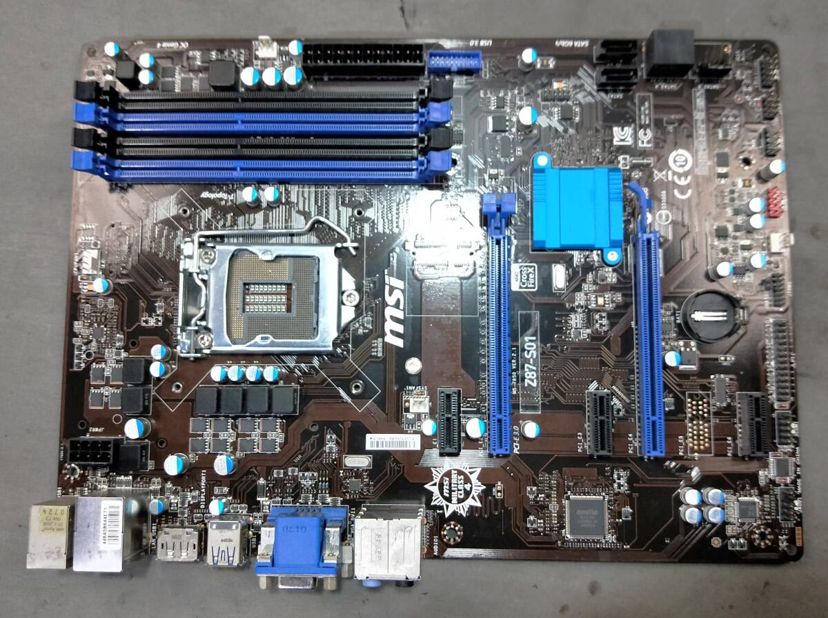 【中古パーツ】BIOS確認のみ、MSI Z87-S01 マザーボード IOパネル付き LGA1150 ■MB5603拍卖