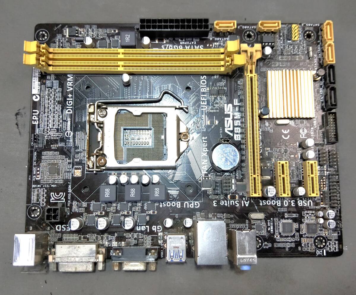 【中古パーツ】BIOS確認のみ、ASUS B85M-F マザーボード IOパネル付き LGA1150 ■MB5678拍卖