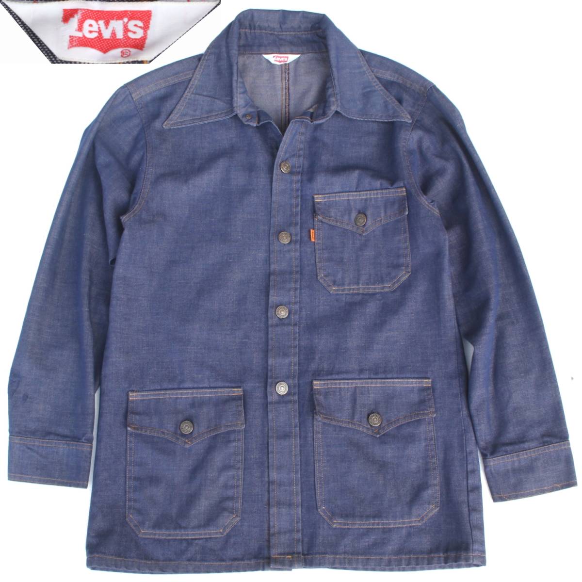 (02109)70s LEVISリーバイス70660-0317デニムジャケットS-M(36-38)ほど(カバーオール ランチコート70年代ブッシュジャケット ヴィンテージ)拍卖