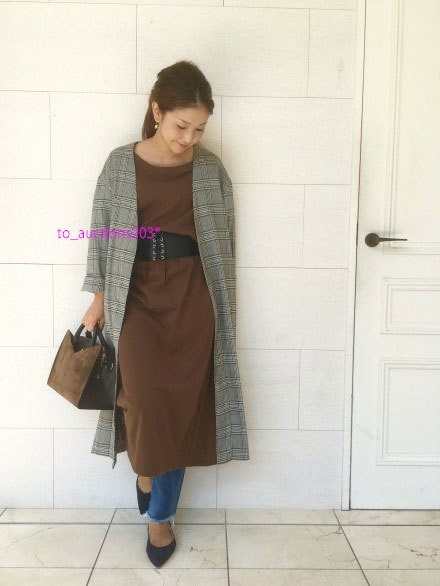 イエナ SLOBE IENA スローブ イエナ ◆ 新品 Vネック ガウンコート ブラウン ◆ \14,040税込-拍卖