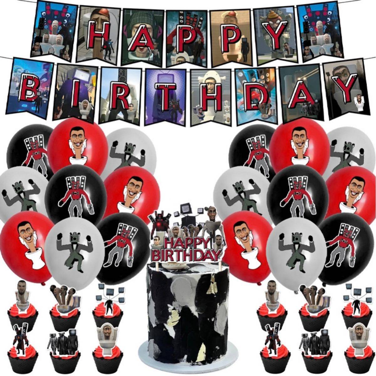 スキビディトイレ お誕生日セット 大人気 パーティーグッズ バルーン風船 匿名配送 追跡可能拍卖