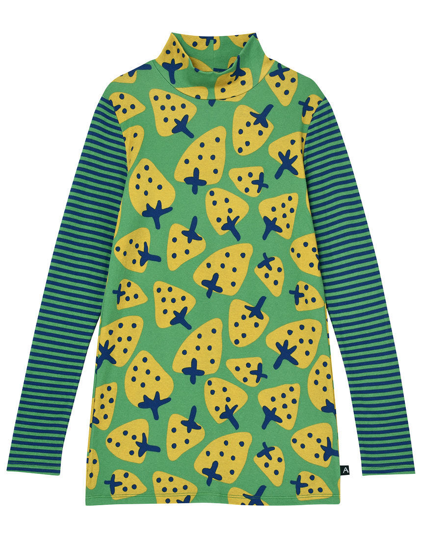 Mサイズ マタノアツコ俣野温子★ワコール新品トップス長袖 Tシャツ インナー ハイネック イチゴいちご苺GR 送料185円追跡OK!拍卖