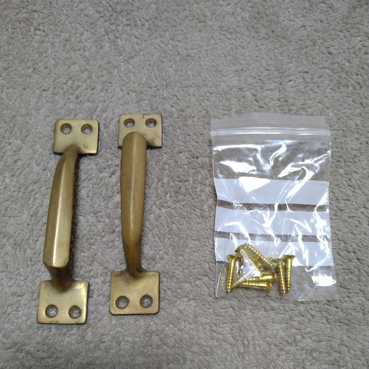 ジャンク品/長期保管品/昭和レトロ/アンティーク/メーカー不明/取手/90mm/ビス付き/2個セット拍卖