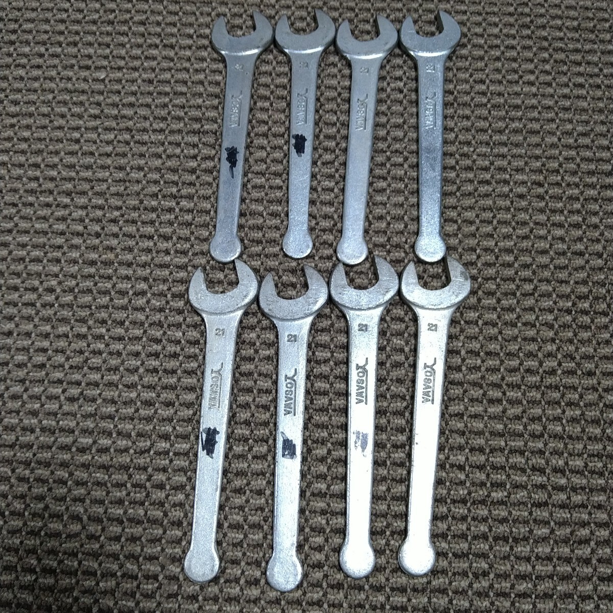 ジャンク品/長期保管品/中古品/YOSAWA/S55C/片口スパナ/21mm/8本セット拍卖