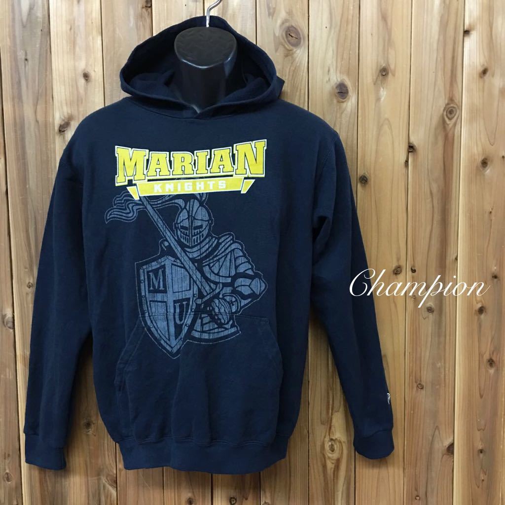 90s Champion◇チャンピオン // キッズ*ジュニア 子供 XL(160)ネイビー スウェット フーデッド パーカー プリント トップス ☆ USA古着拍卖